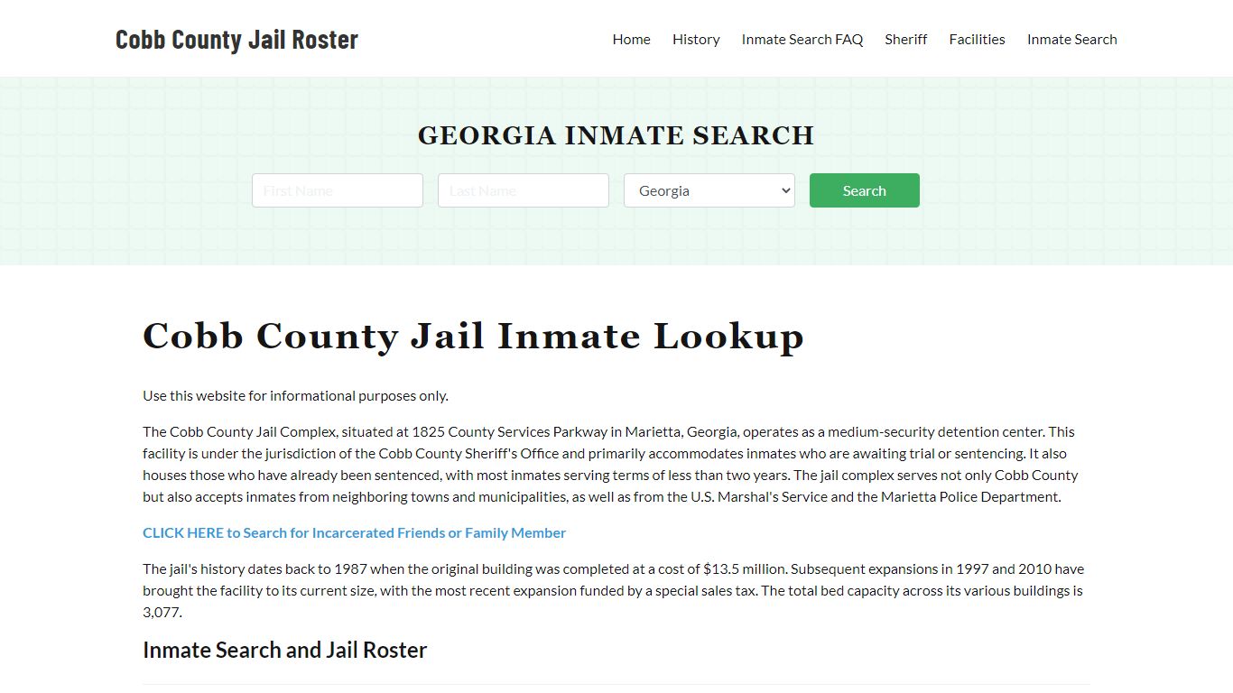 Cobb County Jail Roster Lookup, GA, Inmate Search